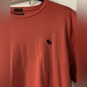 Abercrombie & Fitch W/Iconic Embroidered Logo Coral Lg SS 100%CottonTee